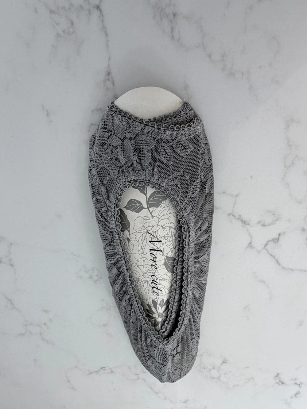 No-show Lace Liner Sock - Gray